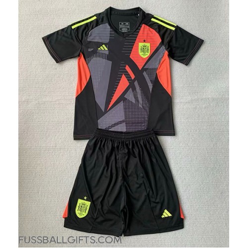 Spanien Torwart Fußballbekleidung Heimtrikot Kinder EM 2024 Kurzarm (+ kurze hosen)